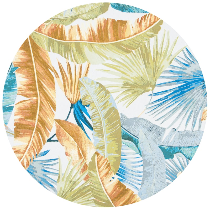 SAFAVIEH Barbados Ehrentrud Tropical Indoor/ Outdoor Waterproof Patio Backyard Rug
