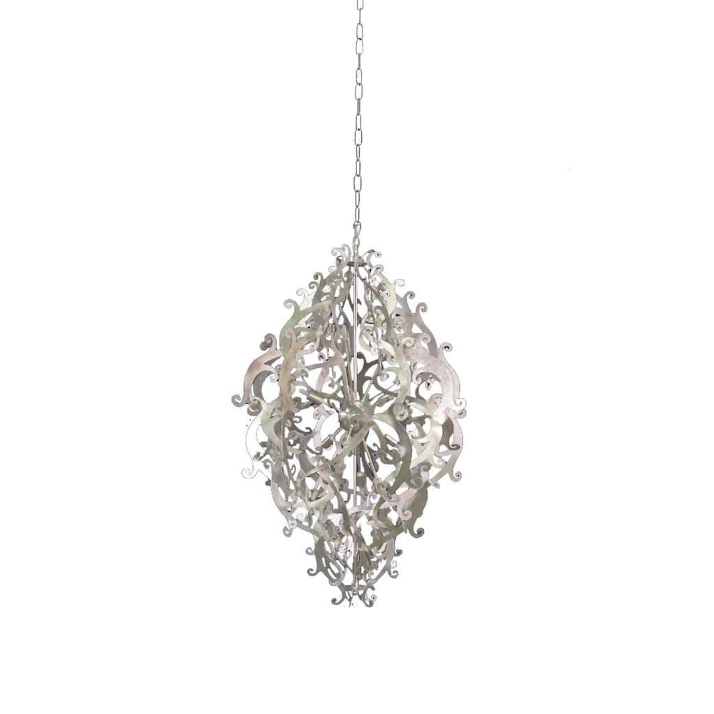 5-Light Silver Leaf Chandlier