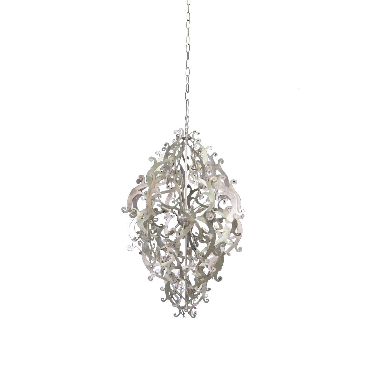 Traditional 5-Light Silver Leaf Chandlier