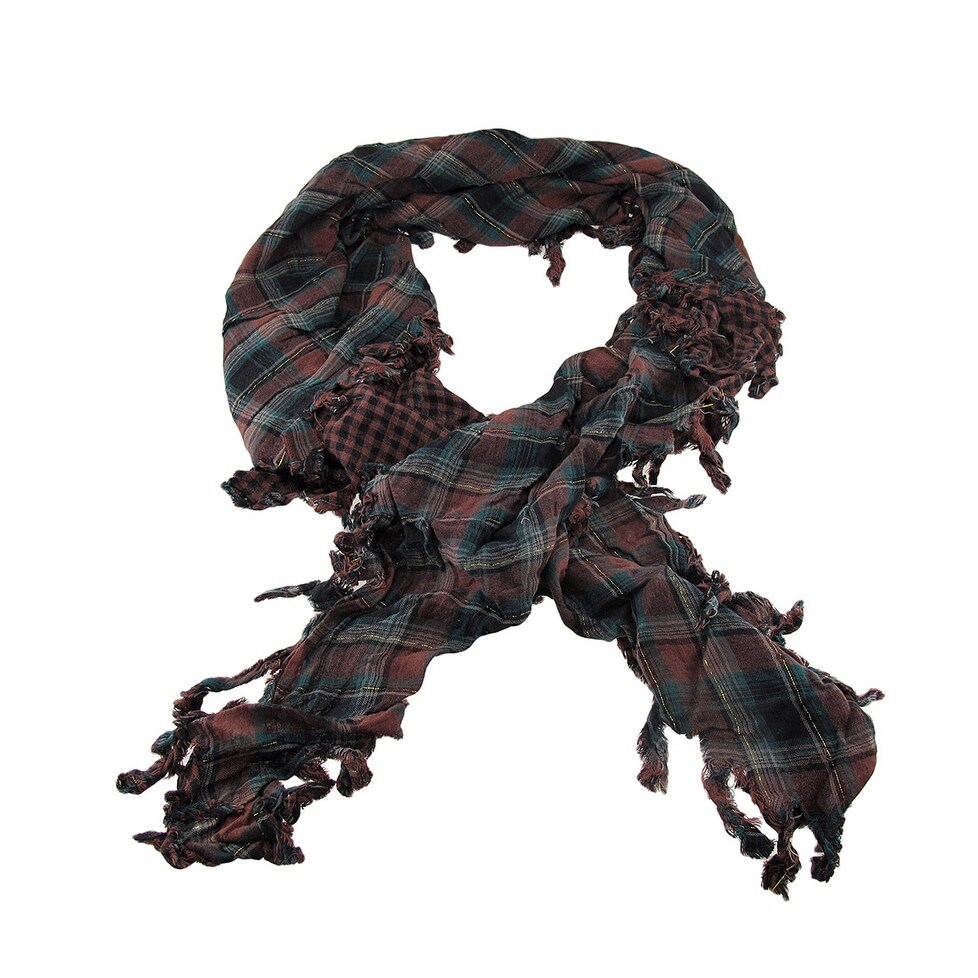 plaid neck scarf