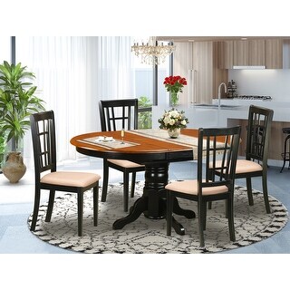 5 PC Kitchen Table set - Dining Table with 4 Kitchen Chairs - Black and ...