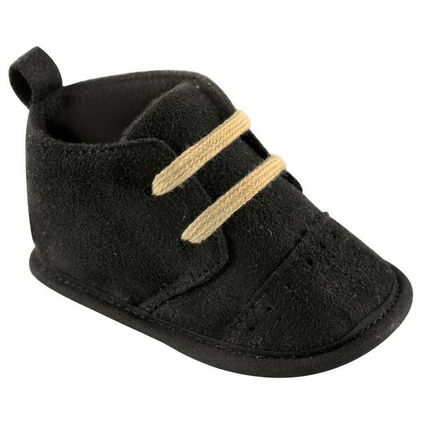 slide 1 of 1, Luvable Friends Baby Boy Crib Shoes, Black Desert 0-6 Months - Black Desert