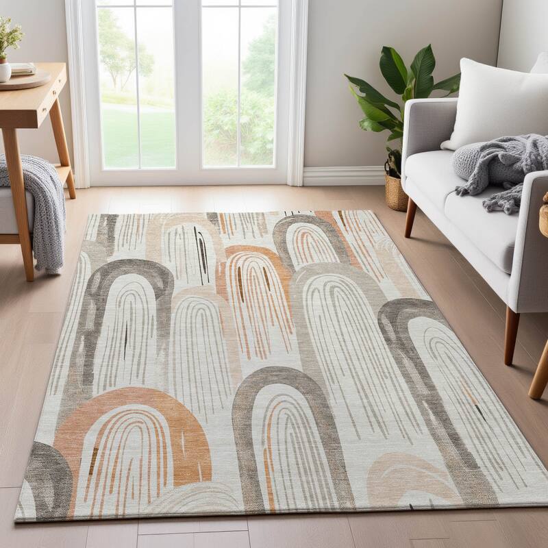 Premium Washable Super Soft Contemporary Imprints Mayfield Rug
