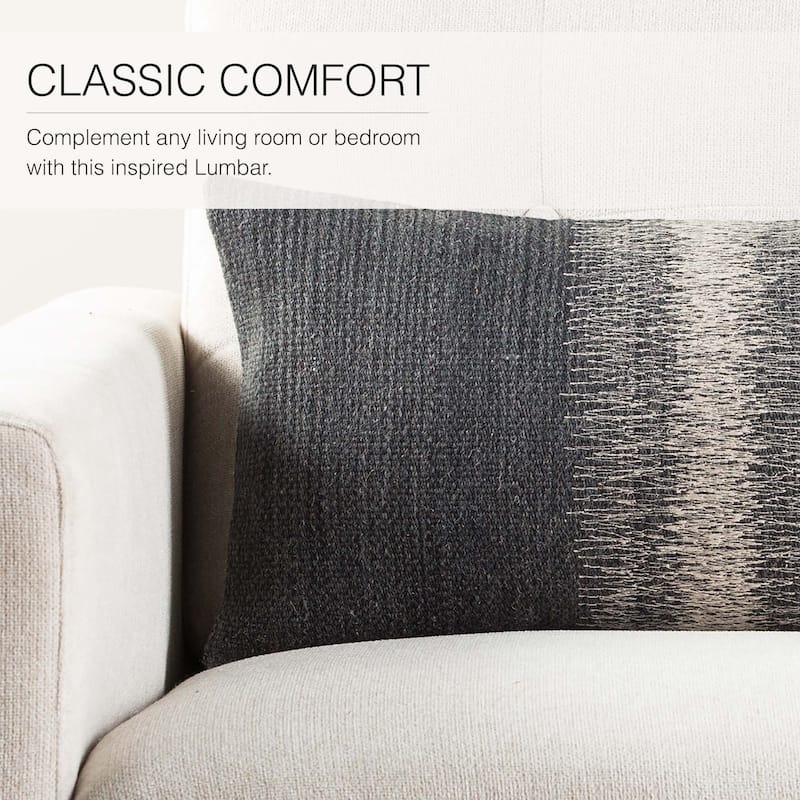 The Curated Nomad Otis Ombre Black/ Grey Throw Pillow