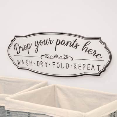 Drop Your Pants Here Laundry Metal Sign