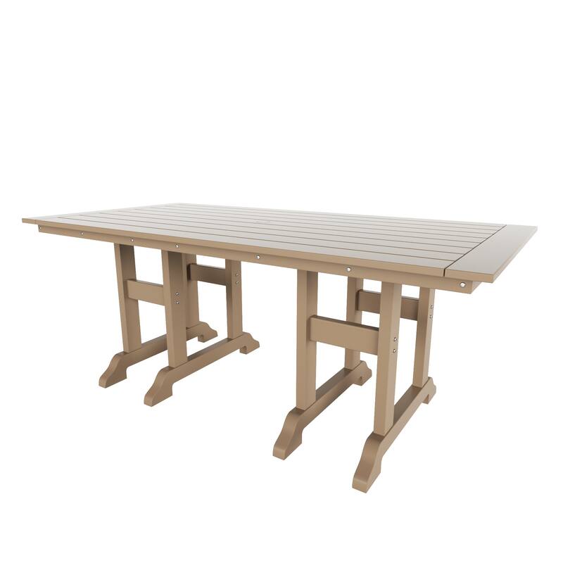 Laguna 7-Piece Rectangular Table Folding Highback Chair Dining Set