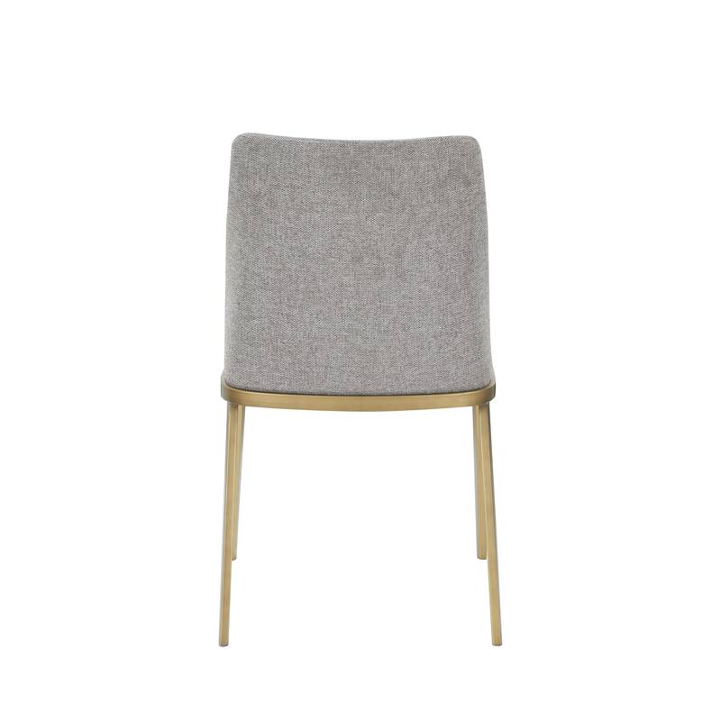 Modrest Brent Contemporary Light Grey Fabric & Brass Dining Chair (Set of 2)