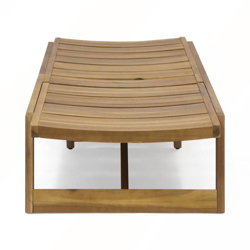 Acacia Wood Chaise Lounges Set Outdoor Decor