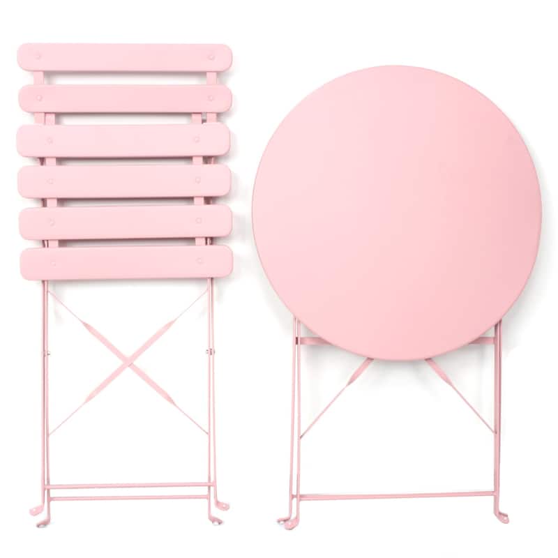 Merax 3 Pieces Patio Bistro Balcony Metal Set