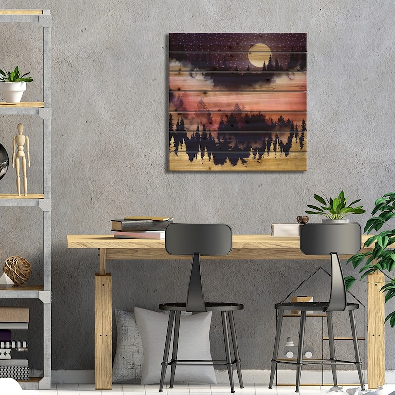 Evening Glow Print On Wood by SpaceFrog Designs - Multi-Color