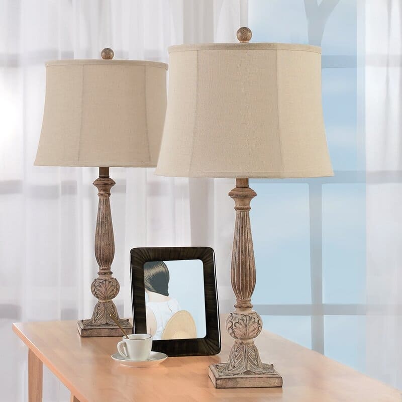 27.5" Brown Table Lamp Set (Set of 2)