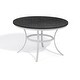 preview thumbnail 2 of 1, Oxford Garden Travira 48-inch Round Lite-Core Granite Charcoal Dining Table with Powder Coated Aluminum Frame