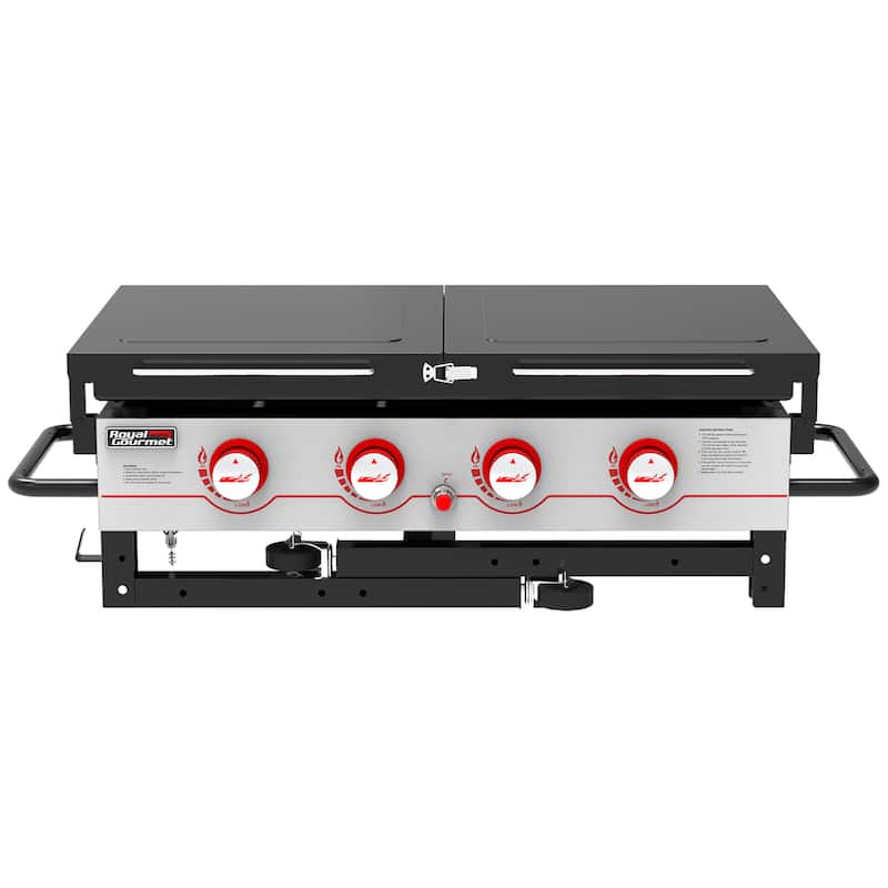 Royal Gourmet 4-Burner Propane BBQ Grill Griddle with Top Cover Lid