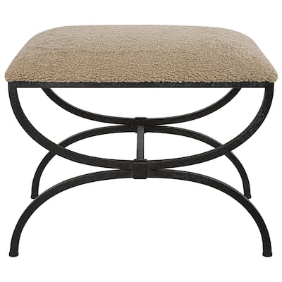 Uttermost Hacienda Plush Latte Small Bench - 24"W x 20"H x 16"D