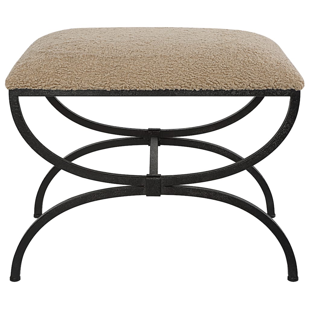 Uttermost Hacienda Plush Latte Small Bench - 24"W x 20"H x 16"D