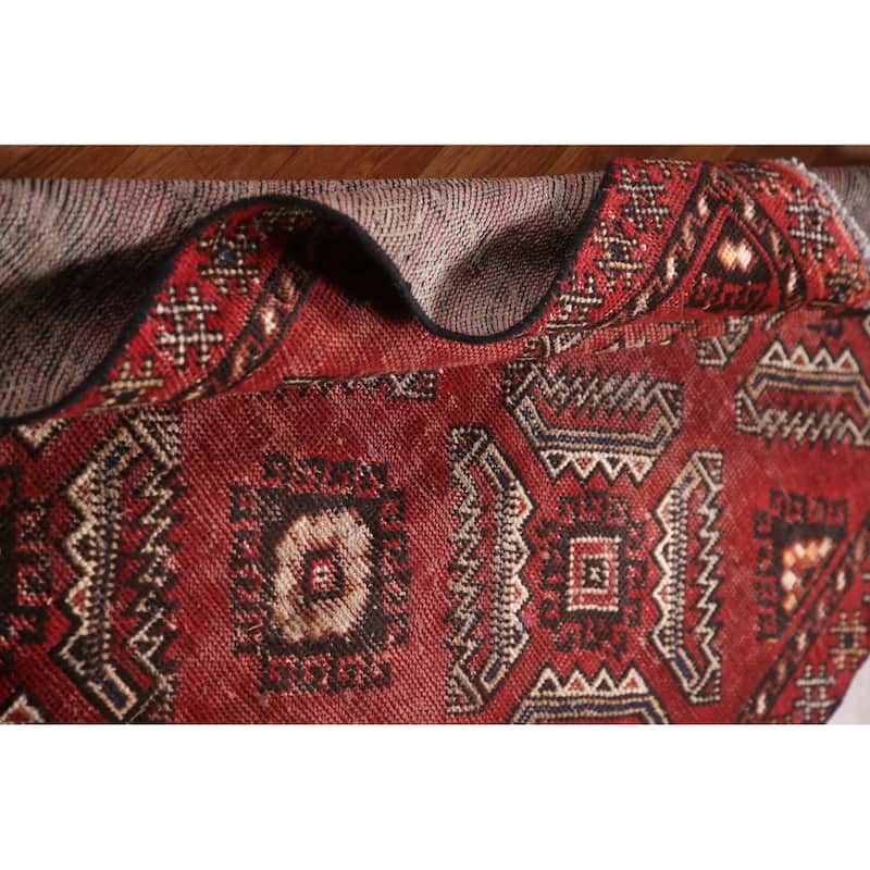 Geometric Balouch Persian Vintage Area Rug Hand-knotted Wool Carpet - 3'6"x 6'3"