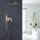 preview thumbnail 2 of 7, Luxury Brushed Gold 10'' Complete Rain Shower System with High Pressure Handheld Spray