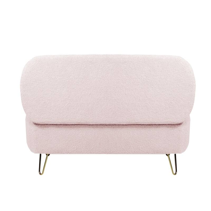 Modern Faux Fur Storage Bench with Gold Legs, Upholstered Ottoman for Living Room and Bedroom