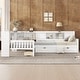 preview thumbnail 15 of 34, L-Shaped Twin Platform Bed with Trundle, Solid Wood Frame, Built-In Drawers & Shelves, No Box Spring Needed