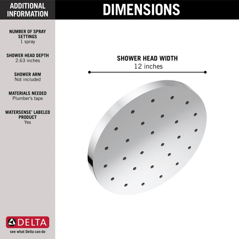 Delta Universal Showering 1.75 GPM Single Function Rain Shower Head