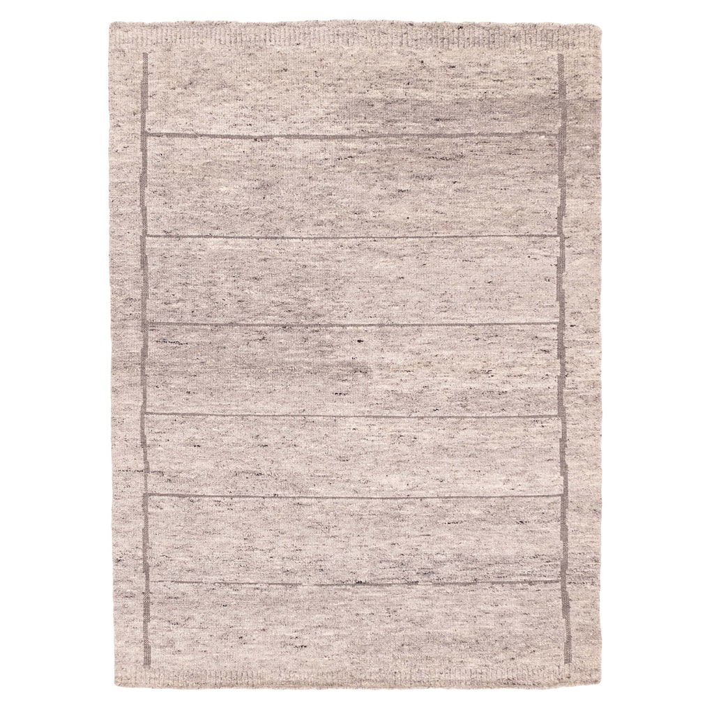 ECARPETGALLERY Hand-knotted Tangier Grey Wool Rug - 5'5 x 7'5