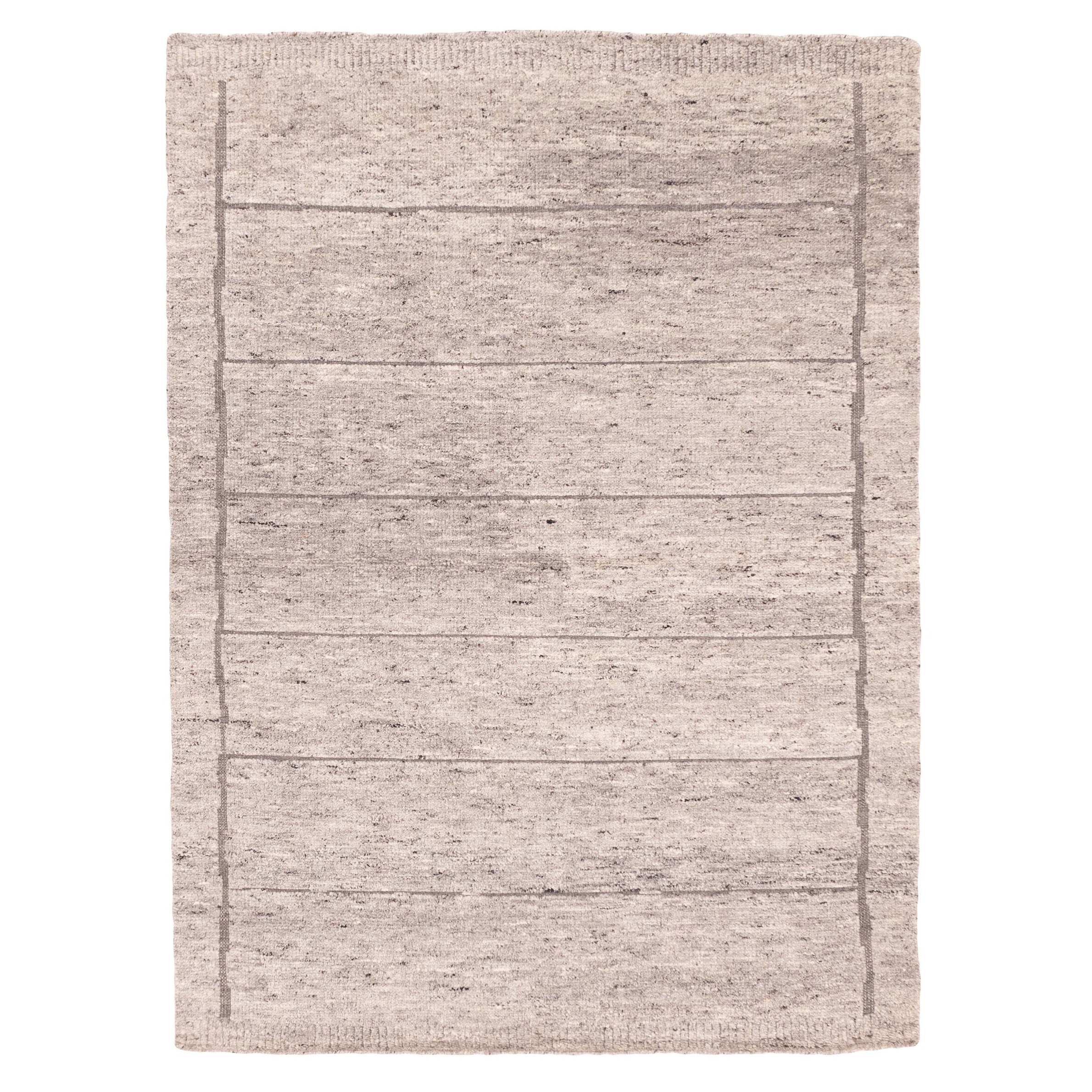 ECARPETGALLERY Hand-knotted Tangier Grey Wool Rug - 5'5 x 7'5