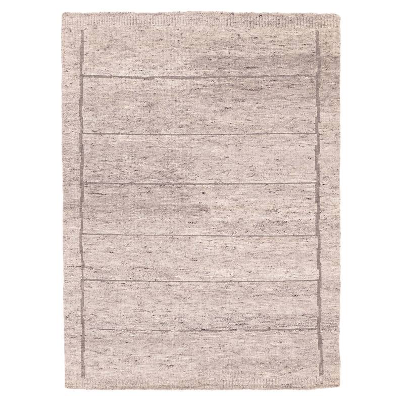 ECARPETGALLERY Hand-knotted Tangier Grey Wool Rug - 5'5 x 7'5