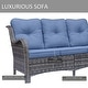 preview thumbnail 52 of 50, 4 Piece Outdoor High Back Wicker Patio Conversation Furniture Sets