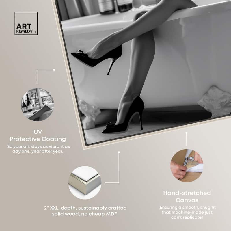 Bathtub Sit Back Glam Canvas by Art Remedy