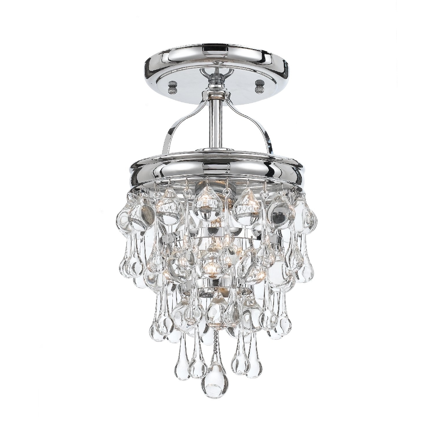 Calypso 1 Light Chrome Semi-Flush - 7.25'' W x 13.5'' H