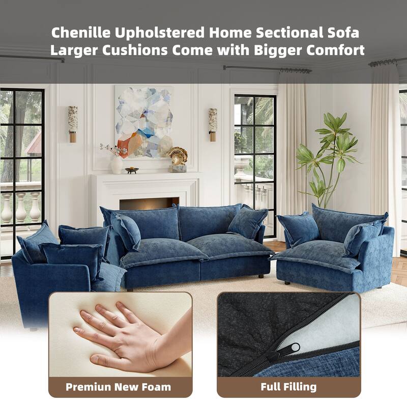 Cloud Chenille Upholstered Modular Sectional Sofa