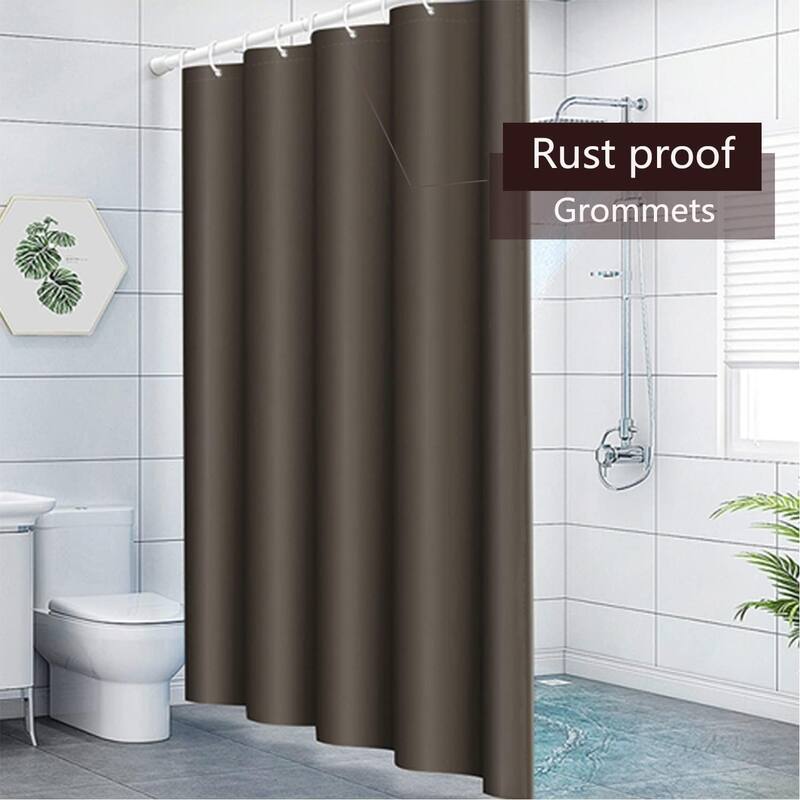 Brown Shower Curtain Liner, PEVA Shower Curtain 72 x 72 Inches