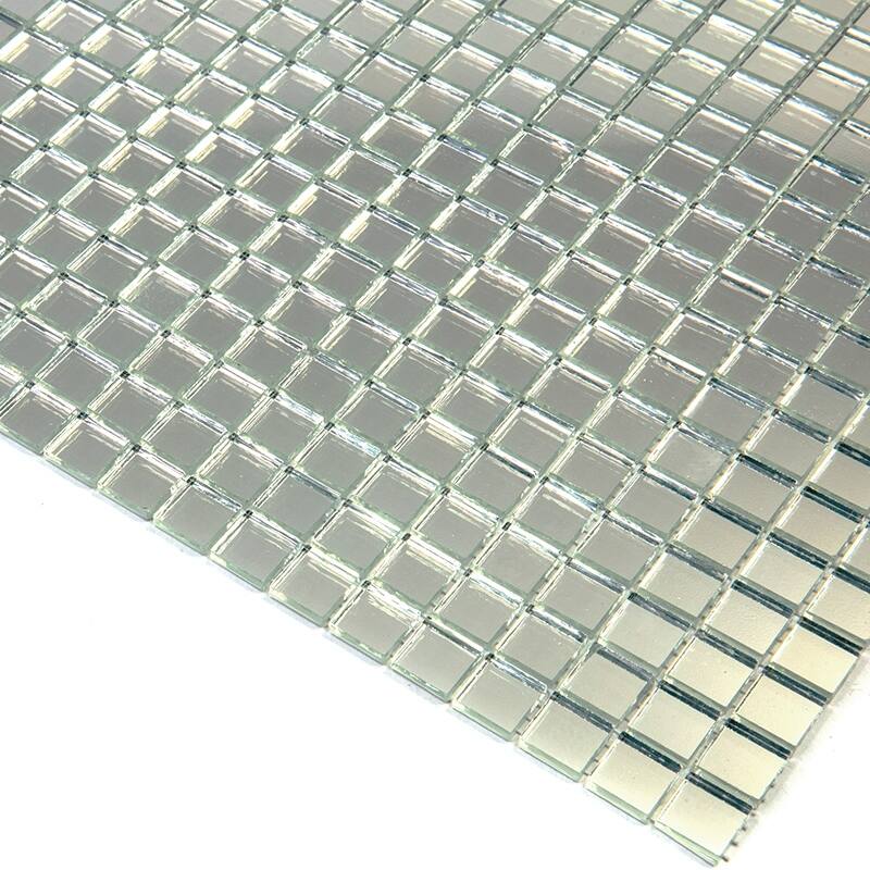 Apollo tile 12" x 12" Altin Glossy Silver Glass Tile (18.69 sq ft/case) - 20 Pack