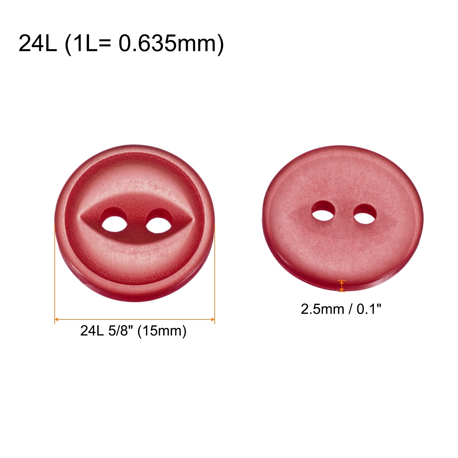 Round Sewing Buttons Resin 2-Hole Fish Eye Craft DIY Replacement Button for Craft Pants Dress Skirt Clothing Fastener Buttons