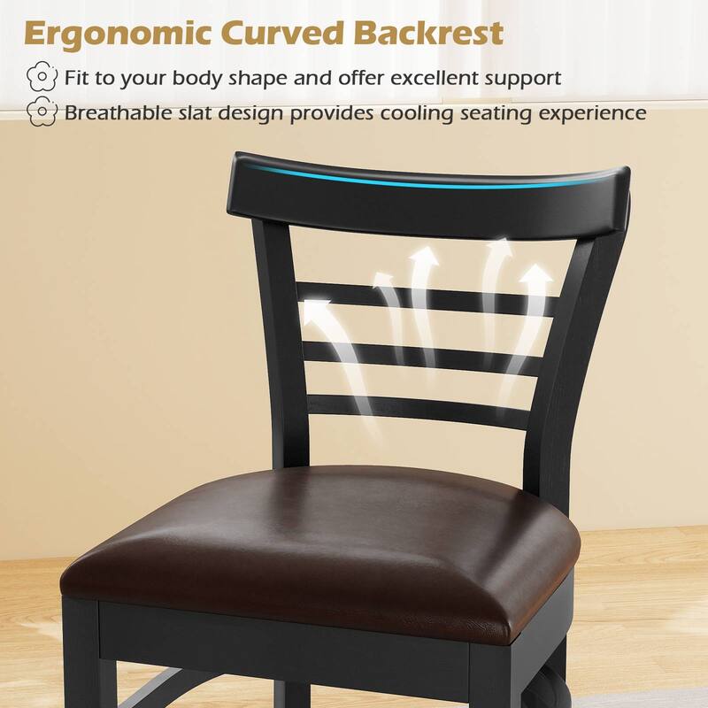 Gymax Modern Dining Chair Set of 2 Upholstered Kitchen Chair w/Rubber