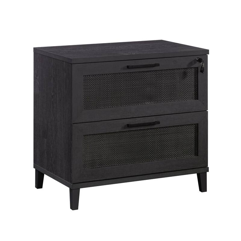 Lateral File, File Cabinet , Office Storage Cabinet Black finish - Black