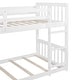 preview thumbnail 27 of 26, Twin over Twin Convertible Low Wood Floor Bunk Bed, Stackable and Detachable Bed Frames with Ladder for Kids, High Guardrail