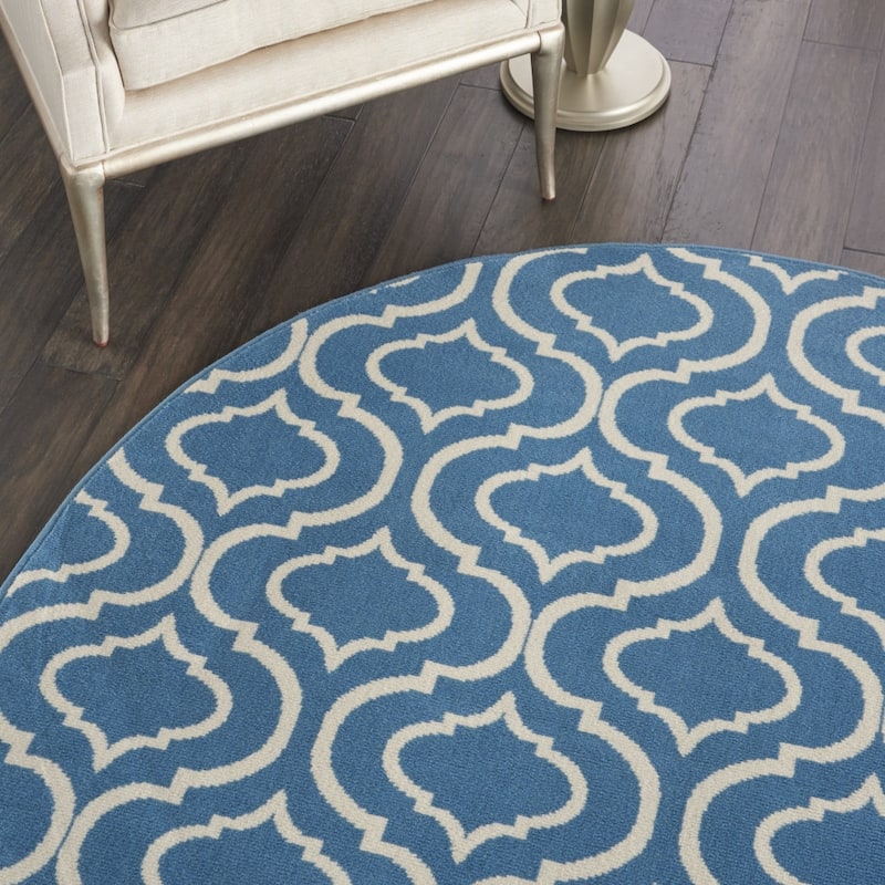 Redab Power Loomed Geometric Area Rug By HomeRoots - 5' Round