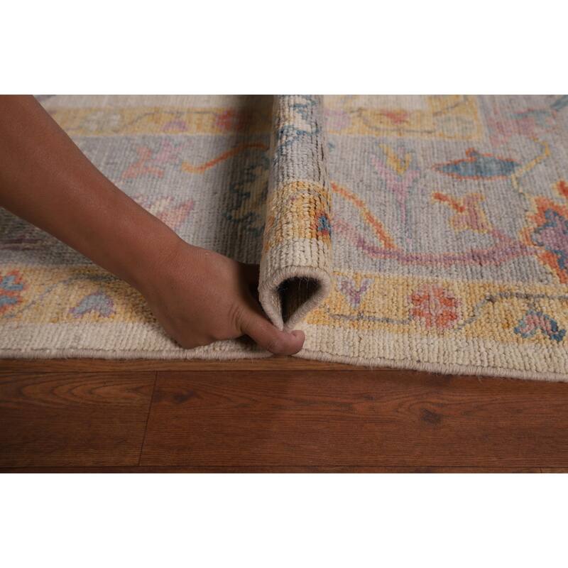Oushak Turkish Area Rug Hand-Knotted Transitional Wool Carpet - 8'1"x 9'9"