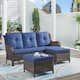 Option Brown Wicker / Blue Cusion