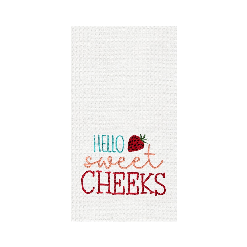 Valentine's Day "Hello Sweet Cheeks" Kitchen Dishtowel