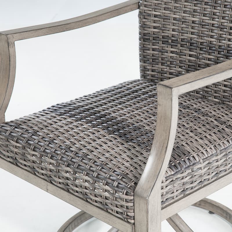 Patio Aluminum Round 59.5" Dining Table With Outdoor Chairs