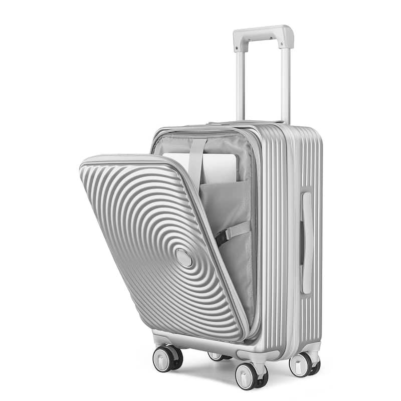 3 Piece PC Expandable Lightweight Carry On Luggage Sets with Front Pocket and Spinner Wheels & TSA Lock, for Men and Women