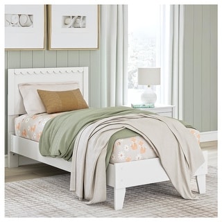 Signature Design by Ashley Hallityn White Panel Headboard Platform Bed