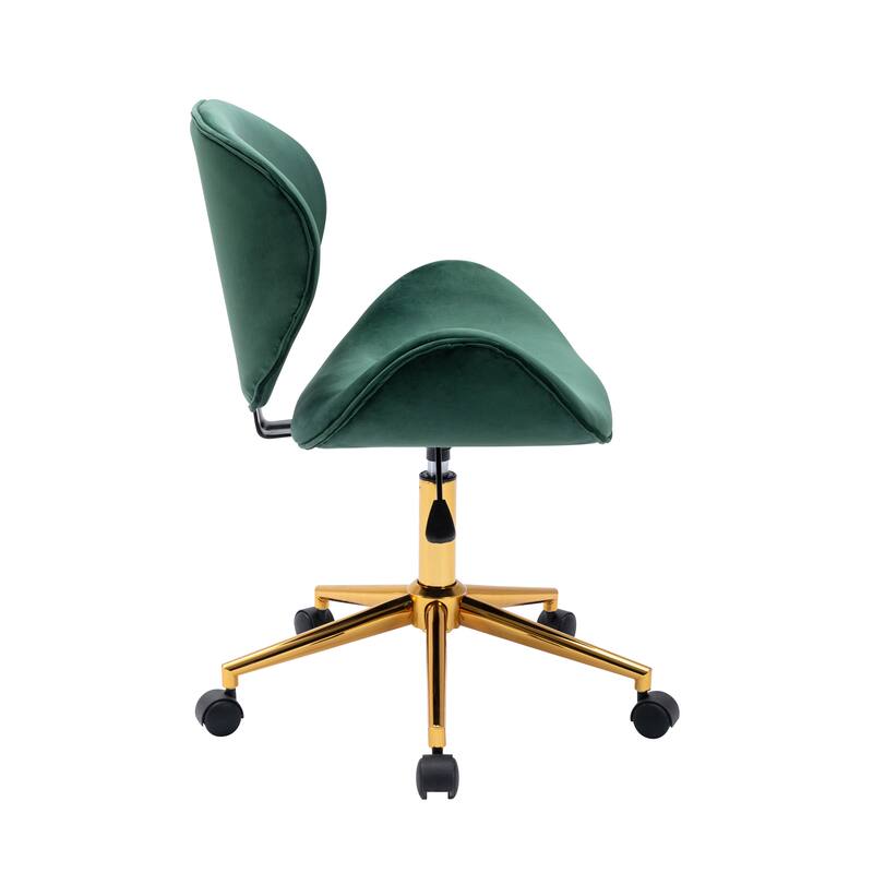 Porthos Home Rudi Office Chair, PU or Fabric or Velvet Upholstery, Chrome Legs
