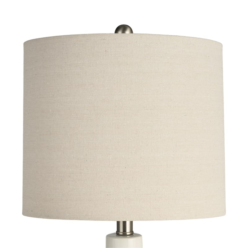 Nourison 22" Minimalist Ceramic Table Lamp with Linen Drum Shade