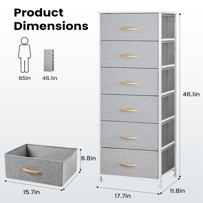 Pellebant 6 Drawers Vertical Storage Tower