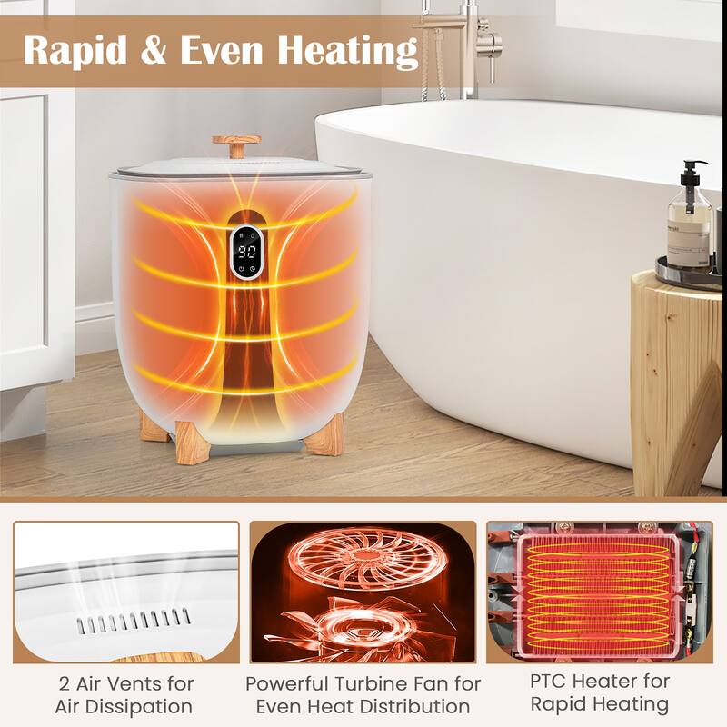 Gymax 20L Upgraded Towel Warmer for Bathroom w/ PTC Heater & 2