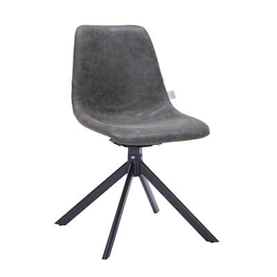 Markley Leather Dining Chair 360 Degree Swivel with Iron legs Modern Accent Side Chair