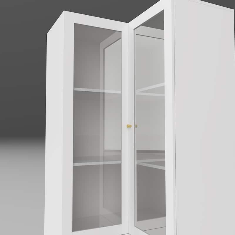 78.7"H White Corner Bathroom Cabinet - Stylish Storage for Any Room